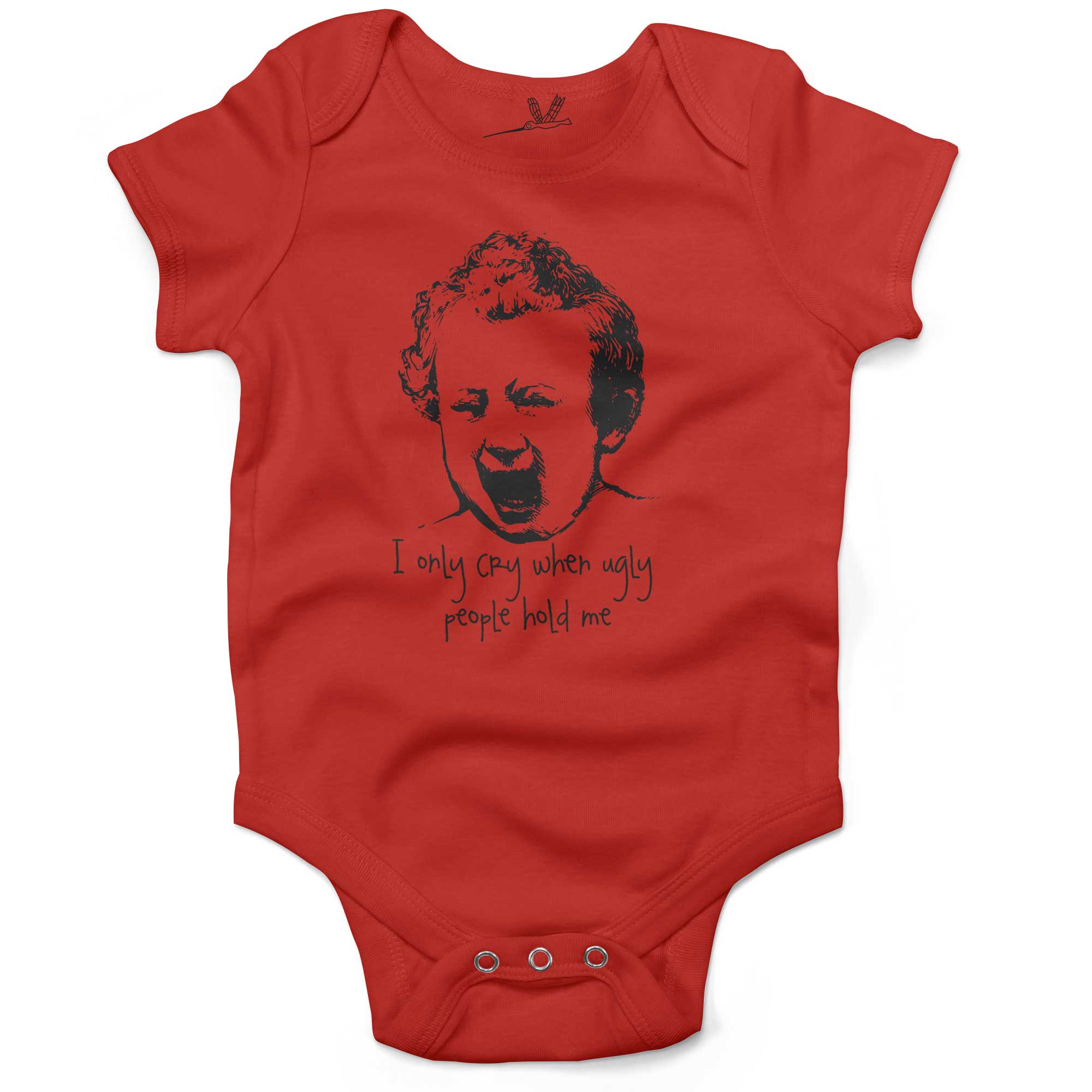 i only cry when ugly people hold me - design2 - Cute and Funny Baby  One-Piece Bodysuit, Infant, Toddler