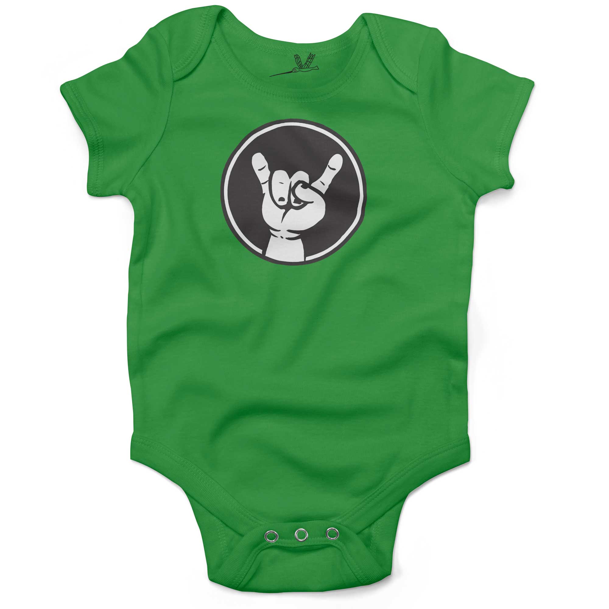 Rock Hand Symbol Infant Bodysuit or Raglan Tee